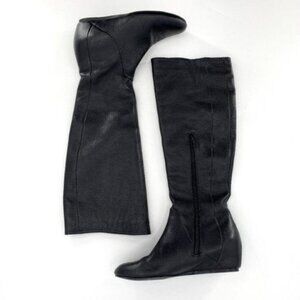 14th & Union Black Leather Hidden Wedge Knee High Zipper 5.5 Tall Boots